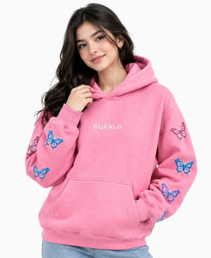 Duxalo Good Vibes Only Pink Hoodie