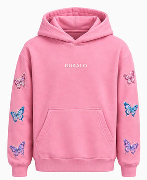 Duxalo Good Vibes Only Pink Pullover Hoodie