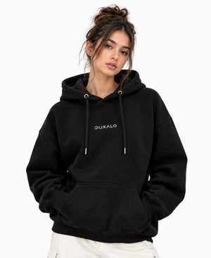 Women Duxalo Summer Vibes Black Pullover Hoodie